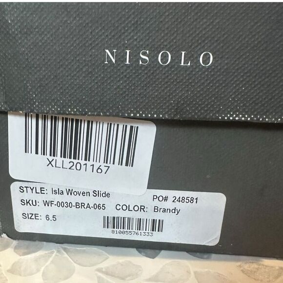 Nisolo Isla Woven Leather Slide Sandal  Brandy  Women Size 6.5  New in Box - Picture 12 of 13
